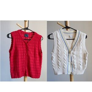 Set of 2 knit vests ASOS Design + American Eagle